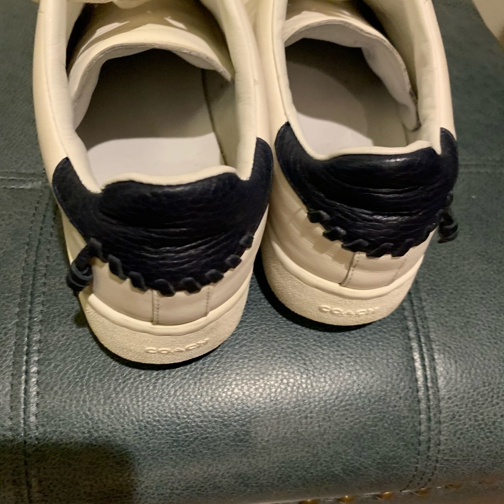 Coach White / Midnight navy Leather Sneakers - Picture 2 of 11